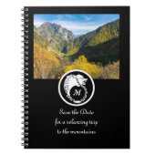 Snow White Wolf Silhouette Laurel Monogram Foto Notitieboek (Voorkant)