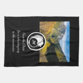 Snow White Wolf Silhouette Laurel Monogram Foto Theedoek (Horizontaal)