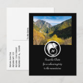 Snow White Wolf Silhouette Laurel Monogram Foto Uitnodiging Briefkaart (Voorkant / Achterkant)