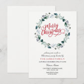 Snow White Wreath Merry Family Kerstparty Kaart (Voorkant / Achterkant)