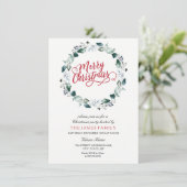 Snow White Wreath Merry Family Kerstparty Kaart (Staand voorkant)