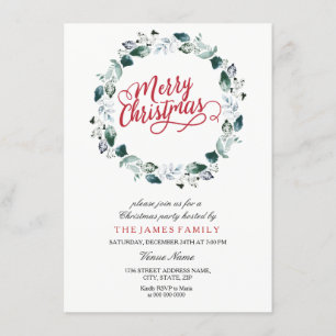 Snow White Wreath Merry Family Kerstparty Kaart