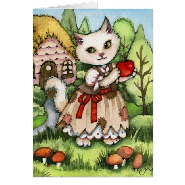 Snow White's Apple - Cute Cat Card (Voorkant)