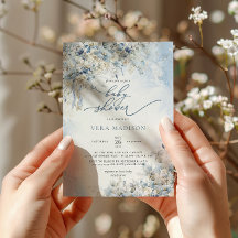 Snow Winter Dusty Blue Baby shower