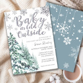 Snow Winter Forest Waterverf grijs Baby shower Kaart