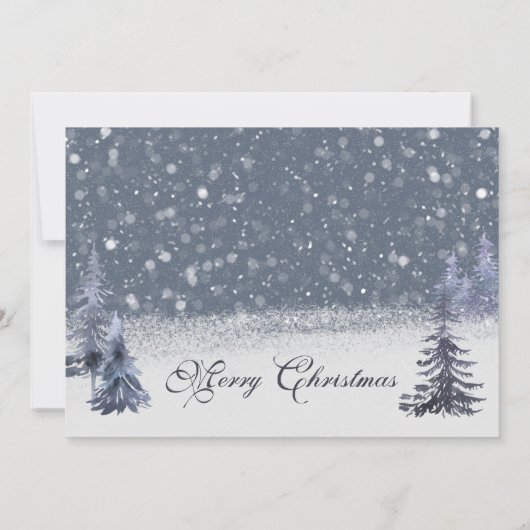 Snow Winter Pine Frameable Family Photo Christmas Feestdagenkaart (Achterkant)