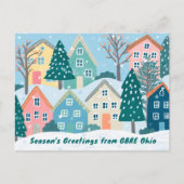 Snow Winter Village Holiday Christmas CUSTOM Photo Briefkaart (Voorkant)