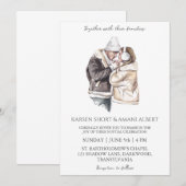 Snow Winter Wonderland huwelijksuitnodigingen Kaart (Voorkant / Achterkant)