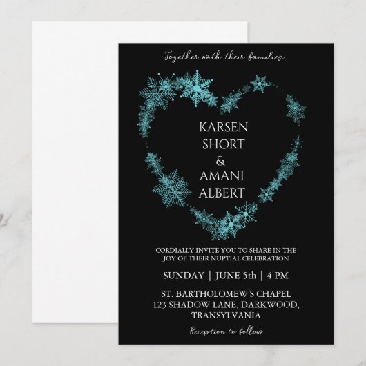 Snow Winter Wonderland huwelijksuitnodigingen Kaart (Voorkant / Achterkant)