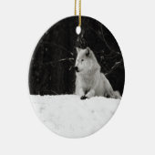 Snow Wolf Keramisch Ornament (Rechts)