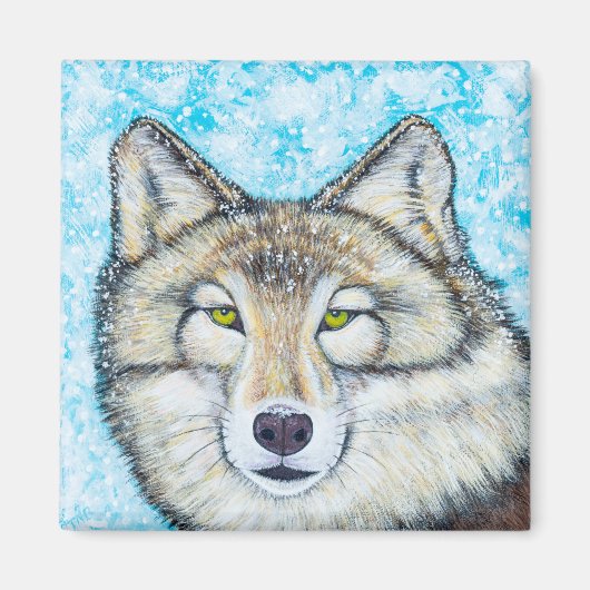 Snow Wolf Magneet (Voorkant)