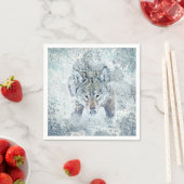 Snow Wolf Paper Napkin Servet (Insitu)