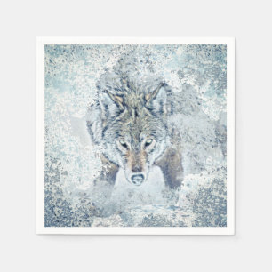 Snow Wolf Paper Napkin Servet