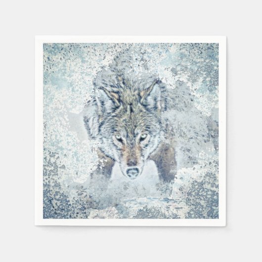 Snow Wolf Paper Napkin Servet (Voorkant)