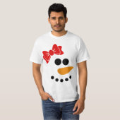 Snow Woman Christmas Character Face  T-shirt (Voorkant volledig)