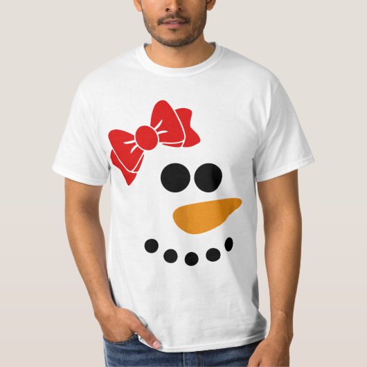 Snow Woman Christmas Character Face  T-shirt (Voorkant)