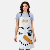 Snow Woman Cute Kerstmis Schort (Gedragen)