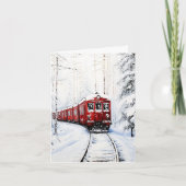 Snow Xmas Express Feestdagen Kaart (Voorkant)