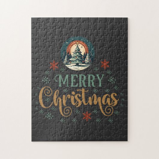Snow Xmas Kerst Wereldbol Legpuzzel (Verticaal)