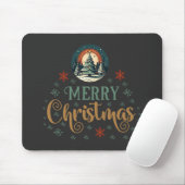 Snow Xmas Kerst Wereldbol Muismat (Met muis)