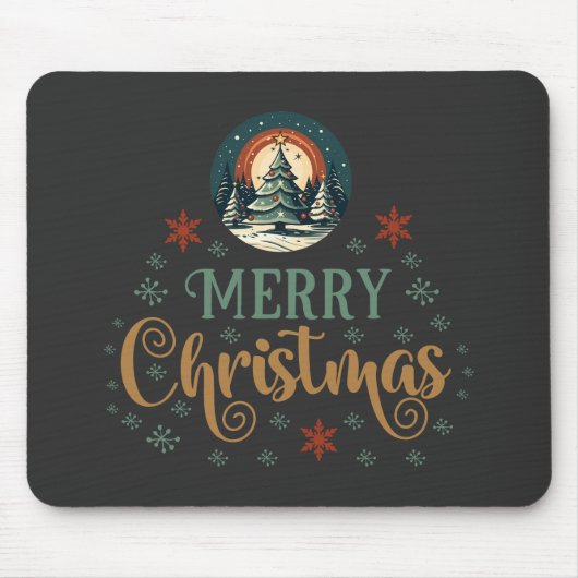 Snow Xmas Kerst Wereldbol Muismat (Voorkant)