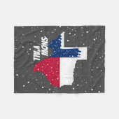 Snow Y'all - Texas Map met sneeuw Fleece Deken (Voorkant (Horizontaal))