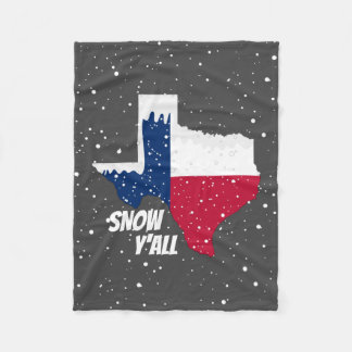 Snow Y'all - Texas Map met sneeuw Fleece Deken