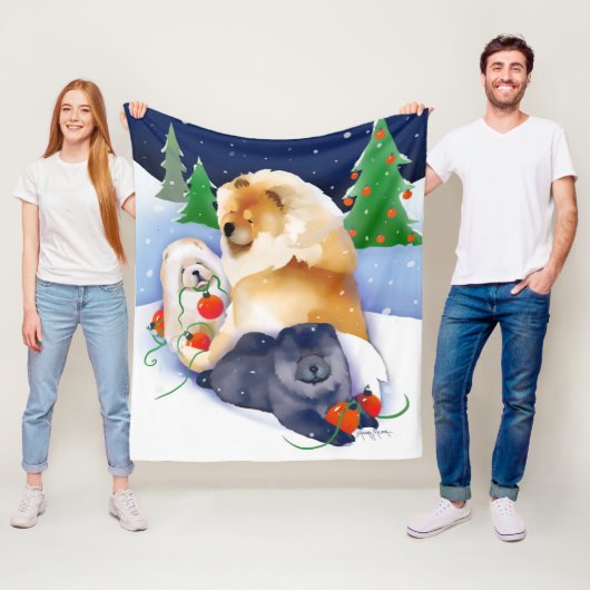 SNOWBABIES Chow 2020 Holiday fleece deken (In situ)