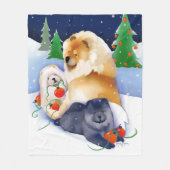 SNOWBABIES Chow 2020 Holiday fleece deken (Voorkant)