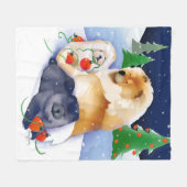 SNOWBABIES Chow 2020 Holiday fleece deken (Voorkant (Horizontaal))