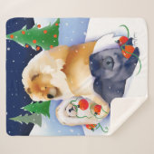 SNOWBABIES Chow 2020 Holiday SHERPA blanket Deken (Voorkant (horizontaal))