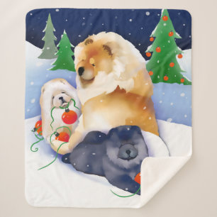 SNOWBABIES Chow 2020 Holiday SHERPA blanket Sherpa Deken