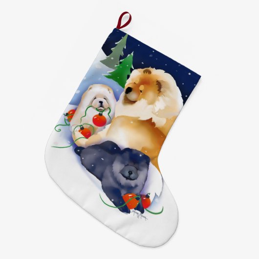 SNOWBABIES Chow 2020 Vakantie Grote Kerstsok (Voorkant (Hangend))