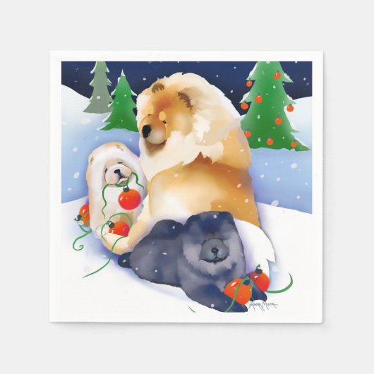 SNOWBABIES Chow 2020 Vakantie servetten (Voorkant)