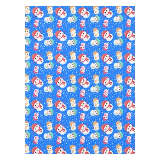 Snowball and Snowman Blue 2 Tafelkleed (Voorkant)