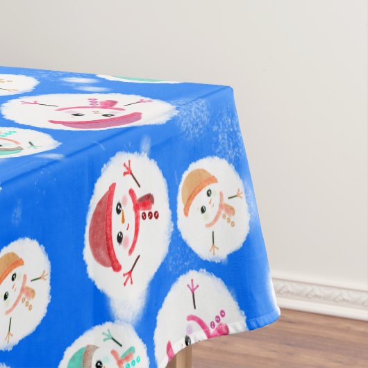 Snowball and Snowman Blue 3 Tafelkleed (Voorbeeld)