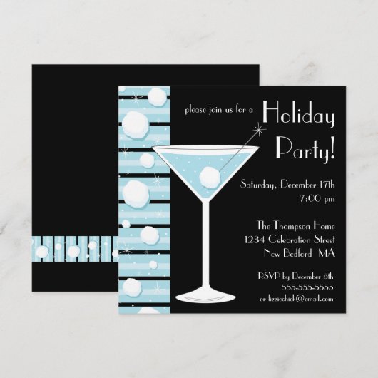 Snowball Cocktail Invitation Kaart (Voorkant / Achterkant)