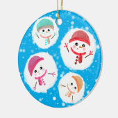 Snowball en Snowman Blue Keramisch Ornament (Links)