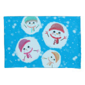 Snowball en Snowman Blue Kussensloop (Voorkant)