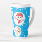Snowball en Snowman Blue Latte Mok (Rechterhoek)