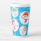 Snowball en Snowman Blue Latte Mok (Voorkant)