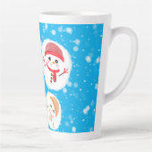 Snowball en Snowman Blue Latte Mok (Rechts)