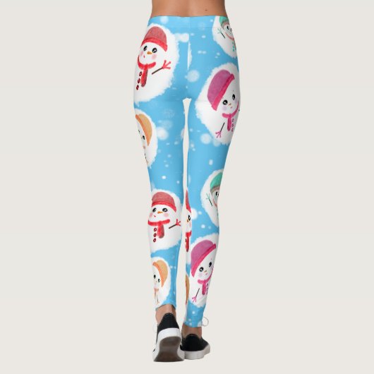 Snowball en Snowman Blue Leggings (Achterkant)