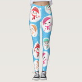 Snowball en Snowman Blue Leggings (Voorkant)
