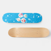 Snowball en Snowman Blue Persoonlijk Skateboard (Horizontaal)