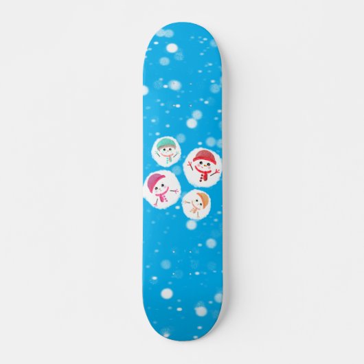 Snowball en Snowman Blue Persoonlijk Skateboard (Voorkant)