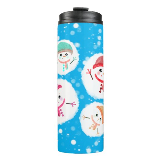 Snowball en Snowman Blue Thermosbeker (Voorkant)