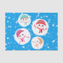 Snowball en Snowman Blue Tissuepapier