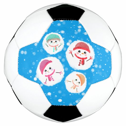 Snowball en Snowman Blue Voetbal (Voorkant)