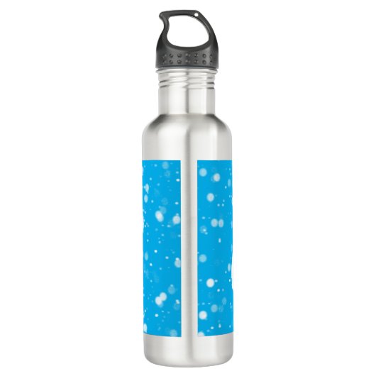 Snowball en Snowman Blue Waterfles (Achterkant)